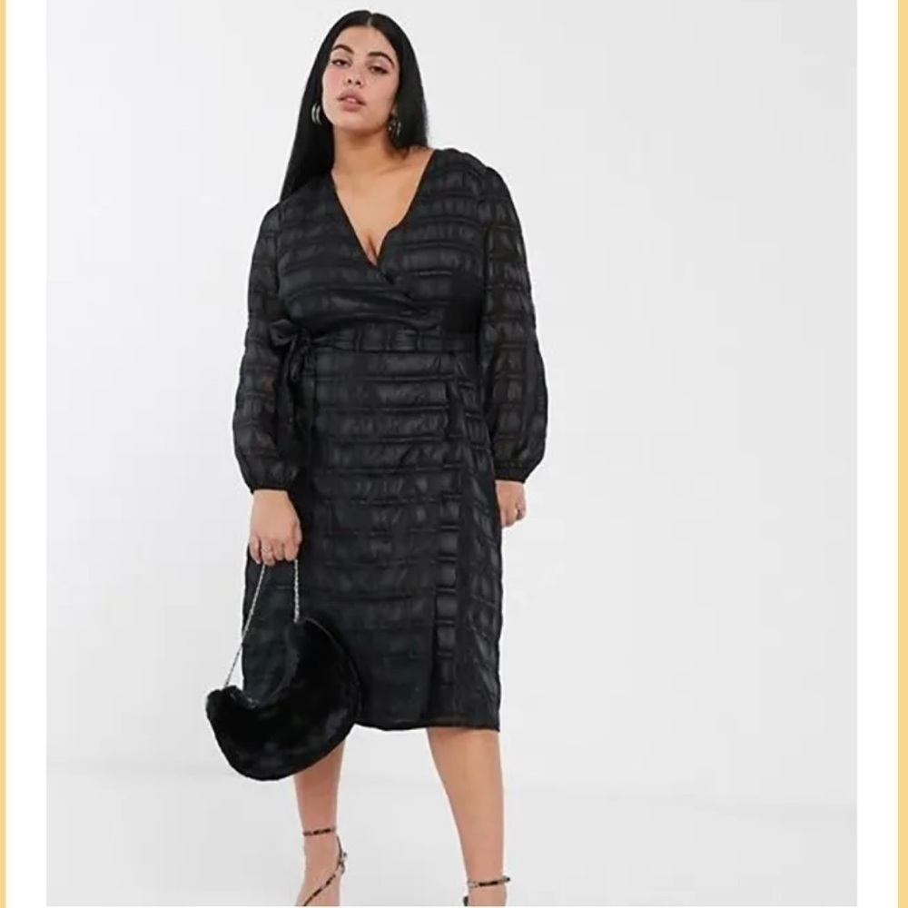 Glamorous Check Midaxi Wrap Dress Black Size 6